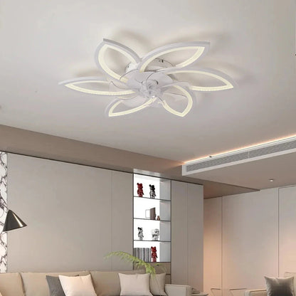 Modern Flower Shape Ceiling Fan With LED Lights- Adjustable 6-Gear Speed Dimmable Ceiling Fan ceiling fan Manwatstore