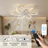 Modern Flower Shape Ceiling Fan With LED Lights- Adjustable 6-Gear Speed Dimmable Ceiling Fan ceiling fan Manwatstore