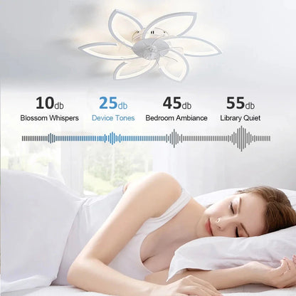 Modern Flower Shape Ceiling Fan With LED Lights- Adjustable 6-Gear Speed Dimmable Ceiling Fan ceiling fan Manwatstore