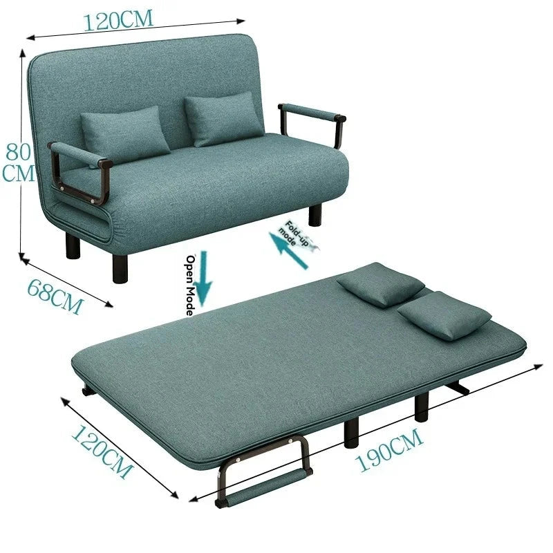 Modern folding sofa bed apartment small apartment simple single and double folding sofa with armrest Manwatstore