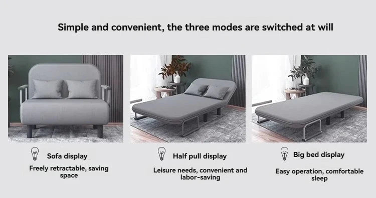 Modern folding sofa bed apartment small apartment simple single and double folding sofa with armrest Manwatstore