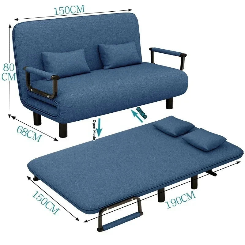 Modern folding sofa bed apartment small apartment simple single and double folding sofa with armrest Manwatstore