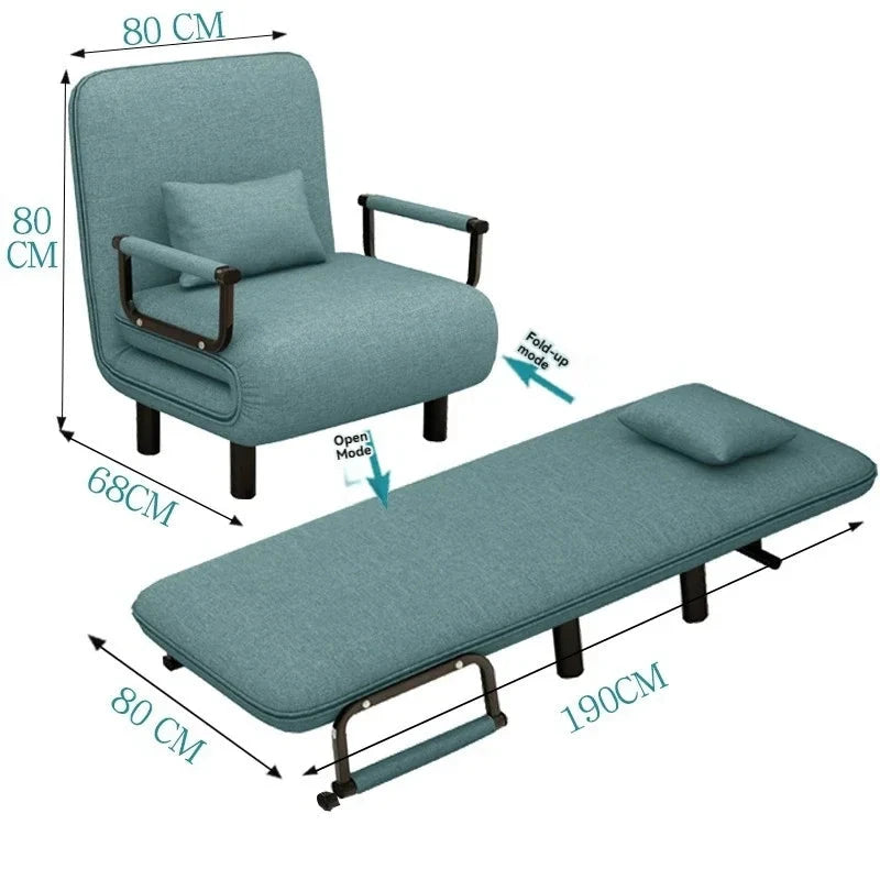 Modern folding sofa bed apartment small apartment simple single and double folding sofa with armrest Manwatstore