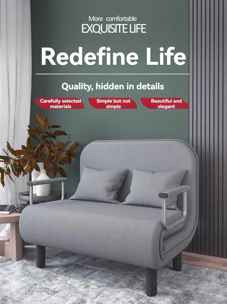 Modern folding sofa bed apartment small apartment simple single and double folding sofa with armrest Manwatstore