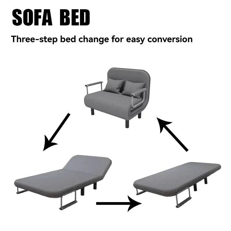 Modern folding sofa bed apartment small apartment simple single and double folding sofa with armrest Manwatstore