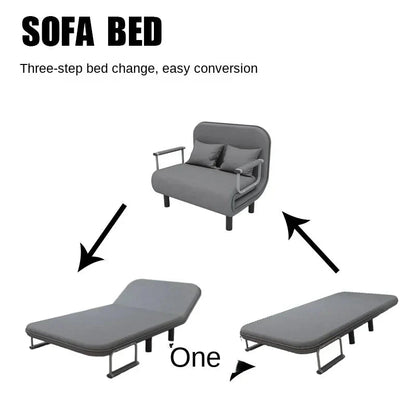 Modern Grey Sofa Bed – Folding Recliner for Small Apartments Manwatstore