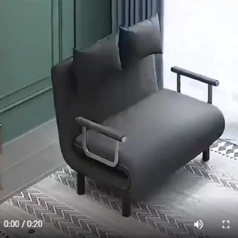 Modern Grey Sofa Bed – Folding Recliner for Small Apartments Manwatstore