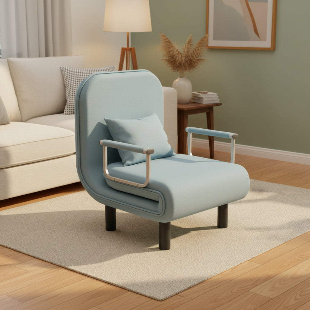 Modern Grey Sofa Bed – Folding Recliner for Small Apartments Manwatstore