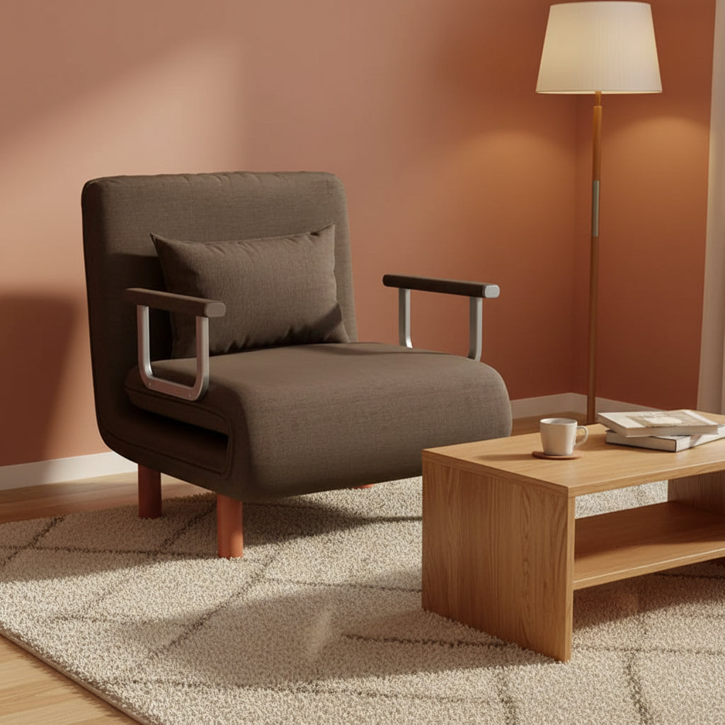 Modern Grey Sofa Bed – Folding Recliner for Small Apartments Manwatstore