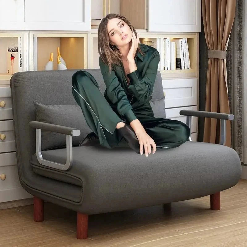 Modern Grey Sofa Bed – Folding Recliner for Small Apartments Manwatstore