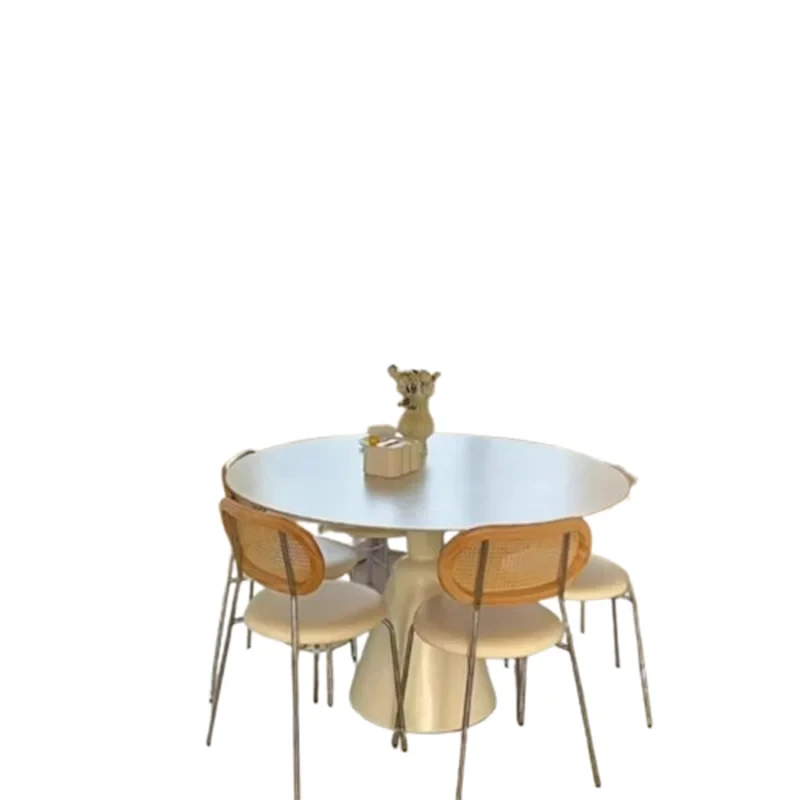 Modern Home Dining Table Oval White Deco Balcony Dining Table Luxury Relaxing Salle A Manger Complet Table Et Chaise Furniture Manwatstore