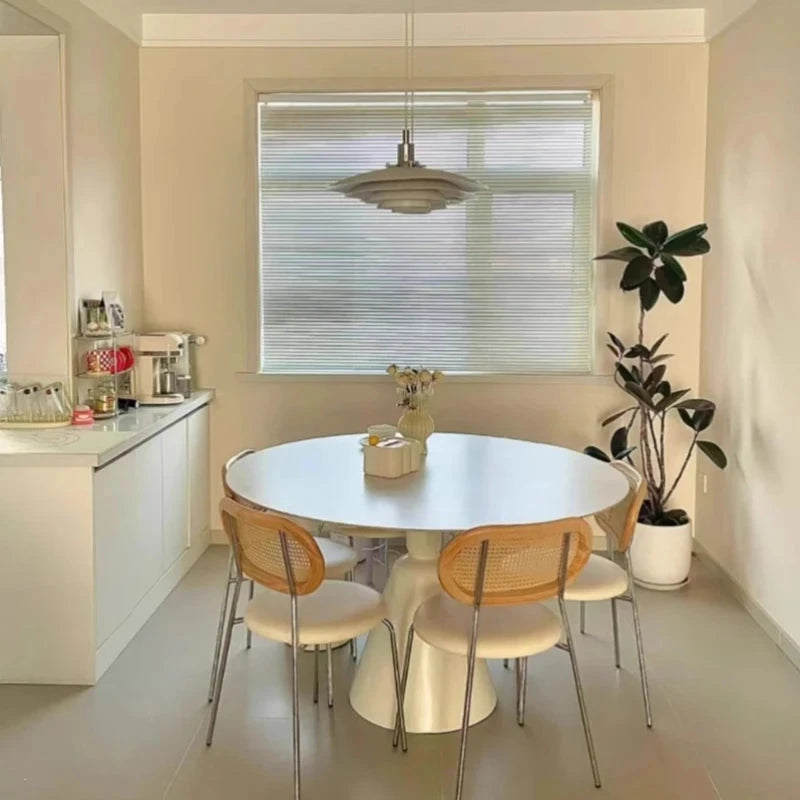 Modern Home Dining Table Oval White Deco Balcony Dining Table Luxury Relaxing Salle A Manger Complet Table Et Chaise Furniture Manwatstore