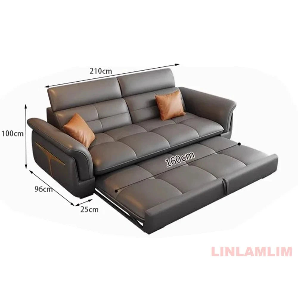 Modern L-Shaped Electric Recliner Sofa Bed – Italian Leather Sectional Couch Manwatstore