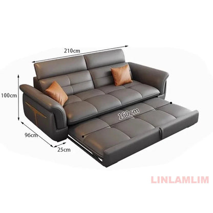Modern L-Shaped Electric Recliner Sofa Bed – Italian Leather Sectional Couch Manwatstore