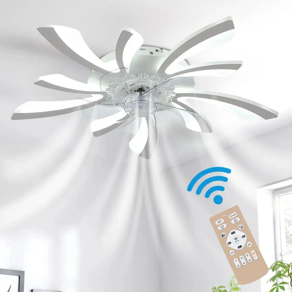 Modern LED Ceiling Fan with Remote Control, 6 Speeds &amp; 3 Colour Temperatures ceiling fan Manwatstore