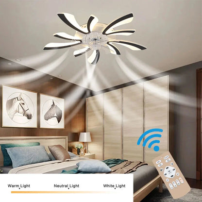 Modern LED Ceiling Fan with Remote Control, 6 Speeds &amp; 3 Colour Temperatures ceiling fan Manwatstore