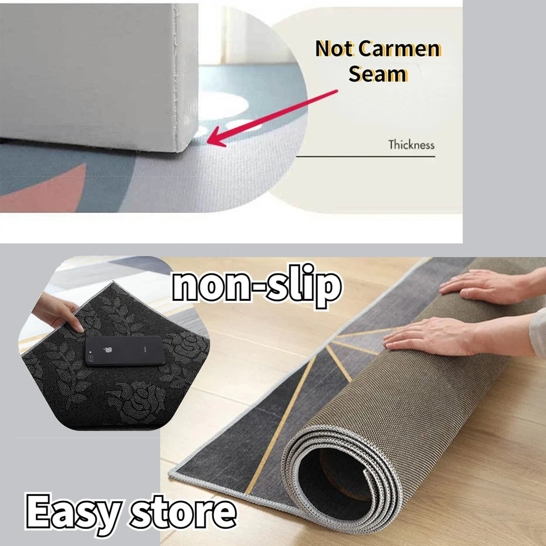 Modern Light Luxury Carpet Living Room Machine Washable Home Decoration Non-slip Rug Bedroom Dining Room Easy Clean Foot Mat Manwatstore