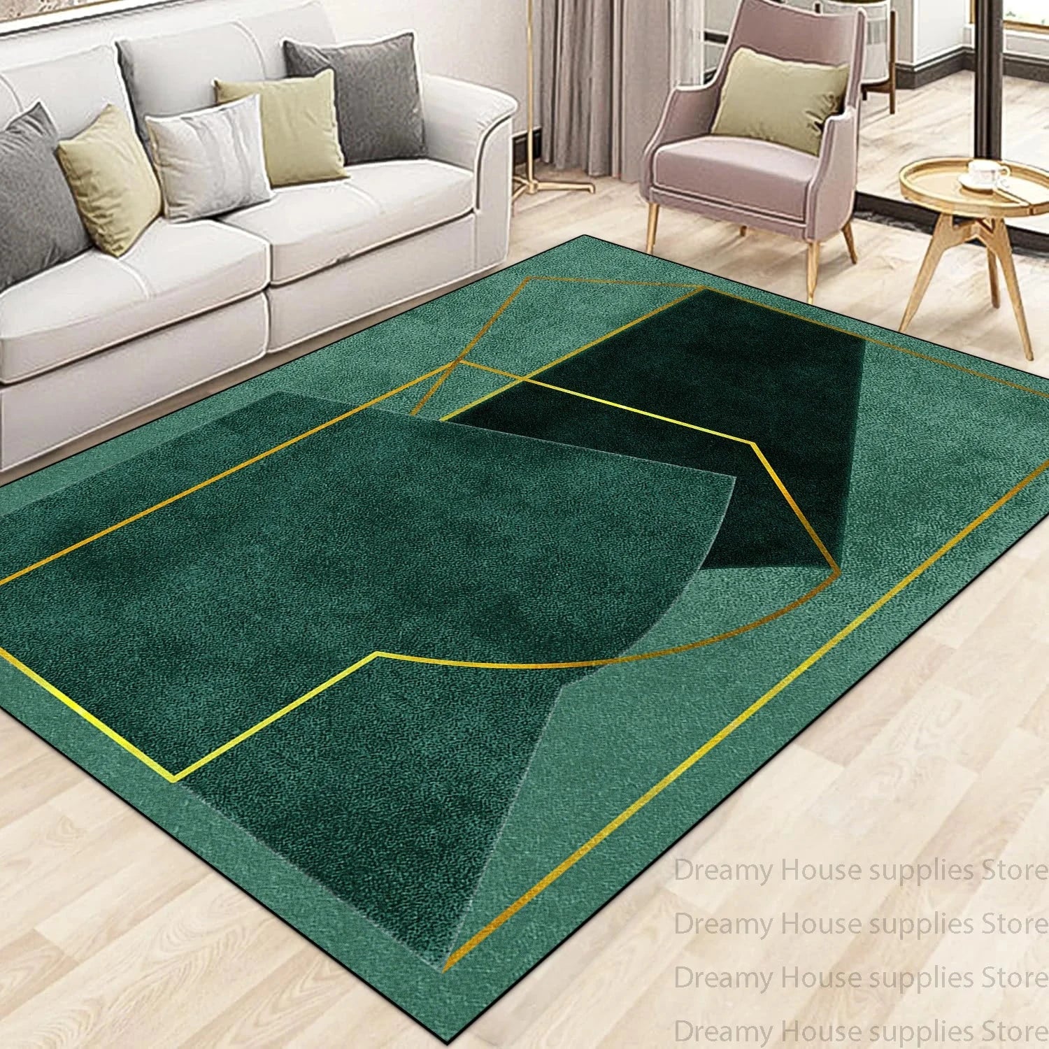 Modern Light Luxury Carpet Living Room Machine Washable Home Decoration Non-slip Rug Bedroom Dining Room Easy Clean Foot Mat Manwatstore