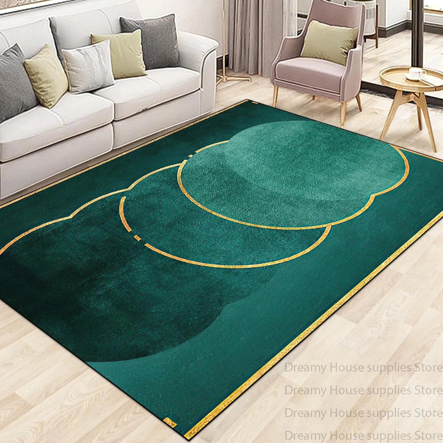 Modern Light Luxury Carpet Living Room Machine Washable Home Decoration Non-slip Rug Bedroom Dining Room Easy Clean Foot Mat Manwatstore