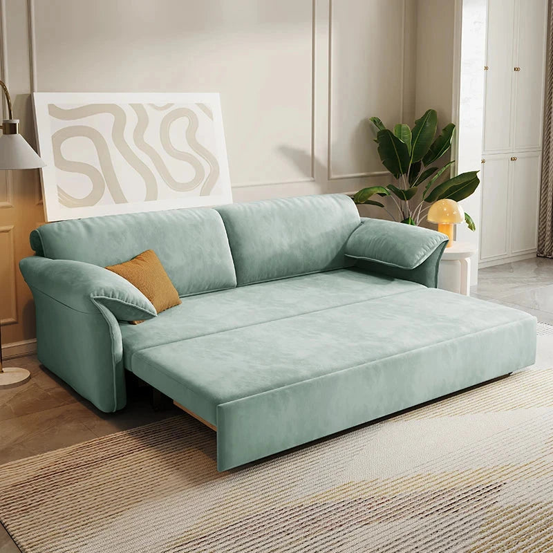 Modern Simple Folding Multifunctional Retractable Living Room Bedroom Fabric Sofa Bed High Quality Sofa Bed With Storage Manwatstore