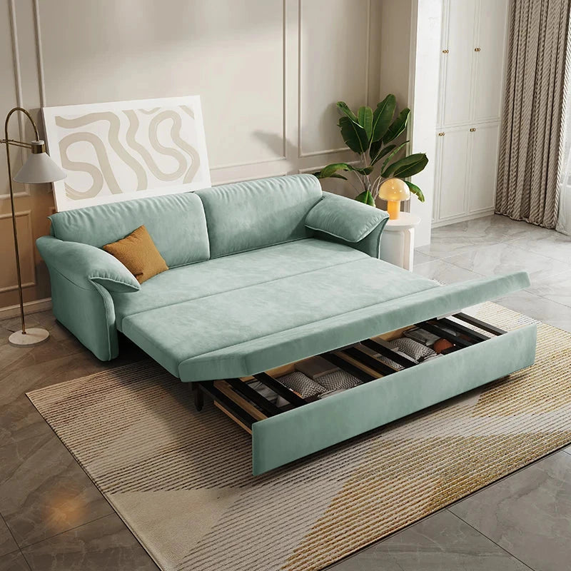 Modern Simple Folding Multifunctional Retractable Living Room Bedroom Fabric Sofa Bed High Quality Sofa Bed With Storage Manwatstore