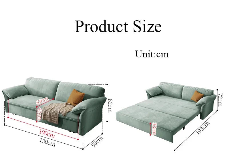 Modern Simple Folding Multifunctional Retractable Living Room Bedroom Fabric Sofa Bed High Quality Sofa Bed With Storage Manwatstore