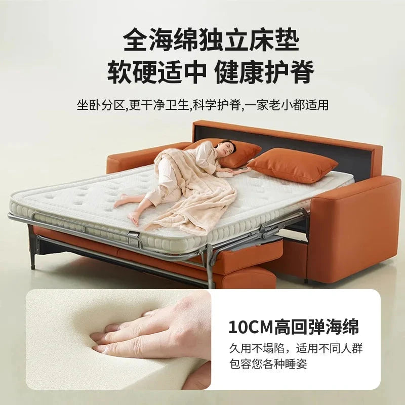 Modern Sofa Bed Folding Living Room Leather Sofa Bed with Mattress Multi-functional and Dual-purpose Раскладушка Походная Manwatstore