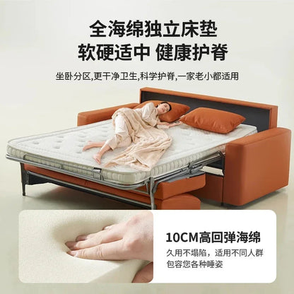 Modern Sofa Bed Folding Living Room Leather Sofa Bed with Mattress Multi-functional and Dual-purpose Раскладушка Походная Manwatstore