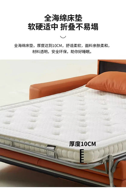 Modern Sofa Bed Folding Living Room Leather Sofa Bed with Mattress Multi-functional and Dual-purpose Раскладушка Походная Manwatstore