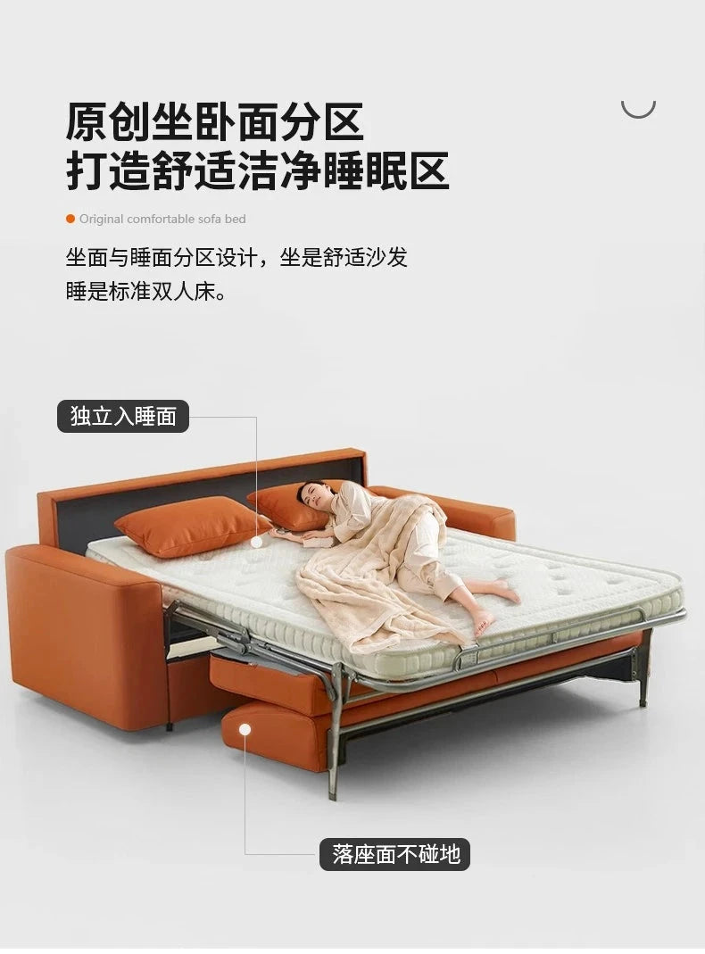 Modern Sofa Bed Folding Living Room Leather Sofa Bed with Mattress Multi-functional and Dual-purpose Раскладушка Походная Manwatstore