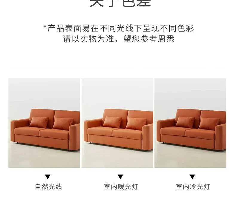 Modern Sofa Bed Folding Living Room Leather Sofa Bed with Mattress Multi-functional and Dual-purpose Раскладушка Походная Manwatstore