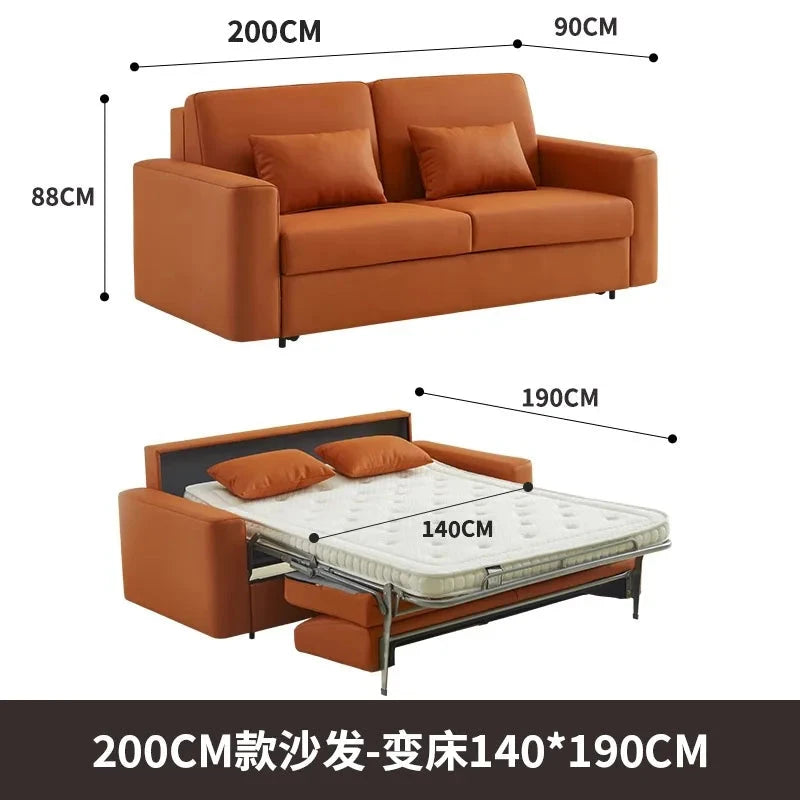 Modern Sofa Bed Folding Living Room Leather Sofa Bed with Mattress Multi-functional and Dual-purpose Раскладушка Походная Manwatstore
