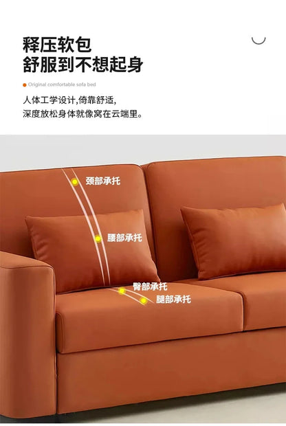 Modern Sofa Bed Folding Living Room Leather Sofa Bed with Mattress Multi-functional and Dual-purpose Раскладушка Походная Manwatstore