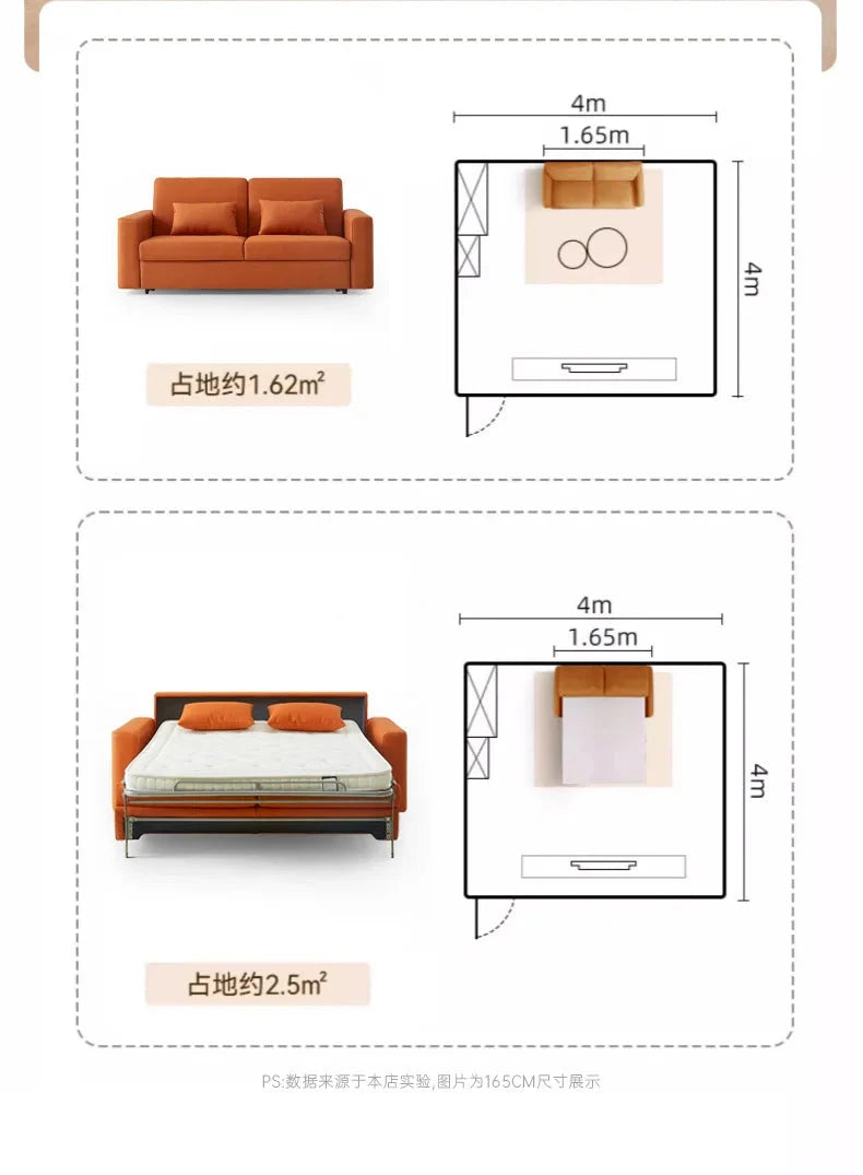 Modern Sofa Bed Folding Living Room Leather Sofa Bed with Mattress Multi-functional and Dual-purpose Раскладушка Походная Manwatstore