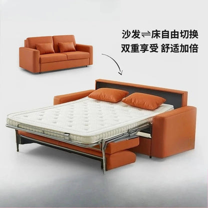 Modern Sofa Bed Folding Living Room Leather Sofa Bed with Mattress Multi-functional and Dual-purpose Раскладушка Походная Manwatstore