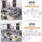 Modern Tech Fabric Sectional Sofa Set with Chaise Lounge, Bluetooth Speakers & USB Charging Ports Manwatstore
