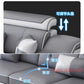 Modern Tech Fabric Sectional Sofa Set with Chaise Lounge, Bluetooth Speakers & USB Charging Ports Manwatstore