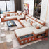 Modern Tech Fabric Sectional Sofa Set with Chaise Lounge, Bluetooth Speakers & USB Charging Ports Manwatstore
