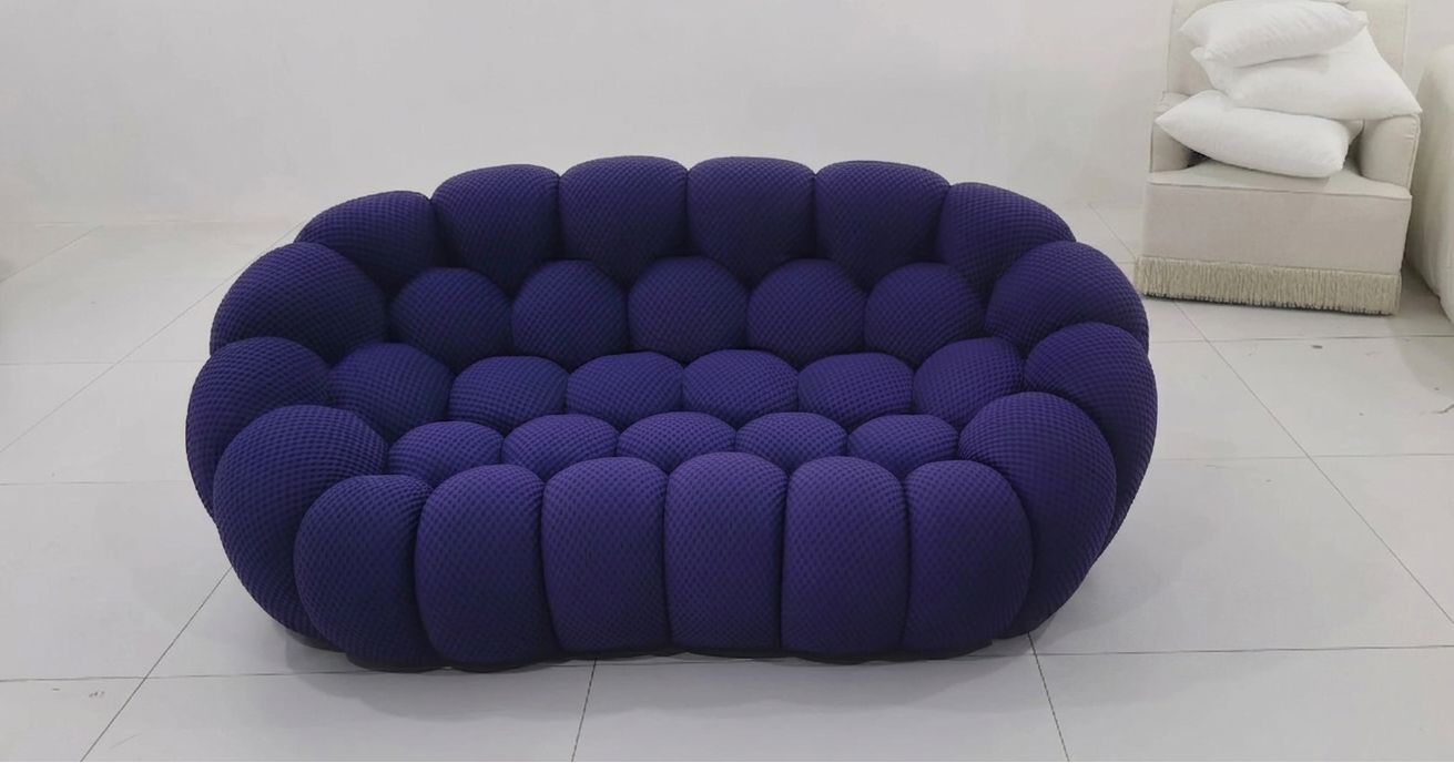 Modular Curved Cloud Sofa – Contemporary Fabric Sectional Couch Bean Bag Manwatstore