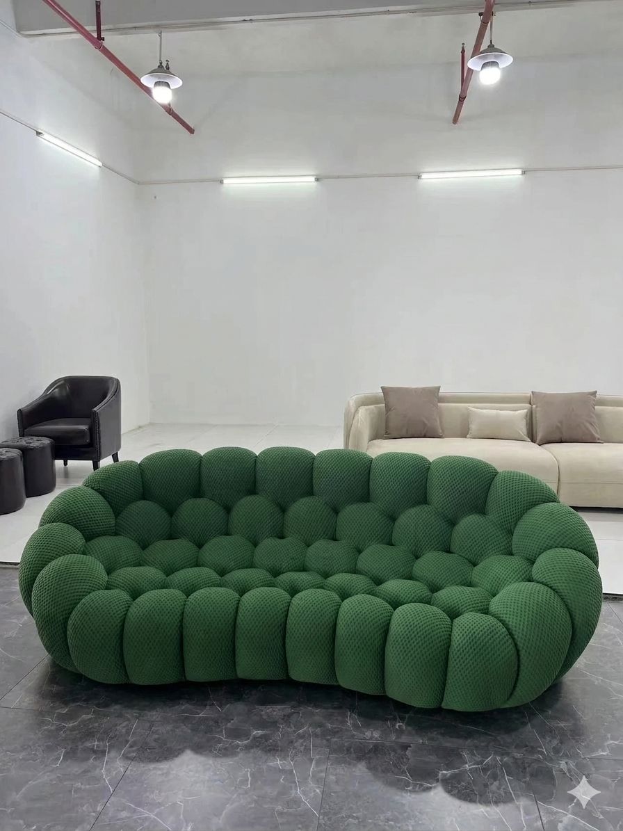 Modular Curved Cloud Sofa – Contemporary Fabric Sectional Couch Bean Bag Manwatstore