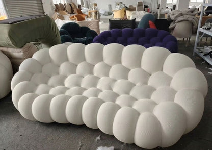 Modular Curved Cloud Sofa – Contemporary Fabric Sectional Couch Bean Bag Manwatstore