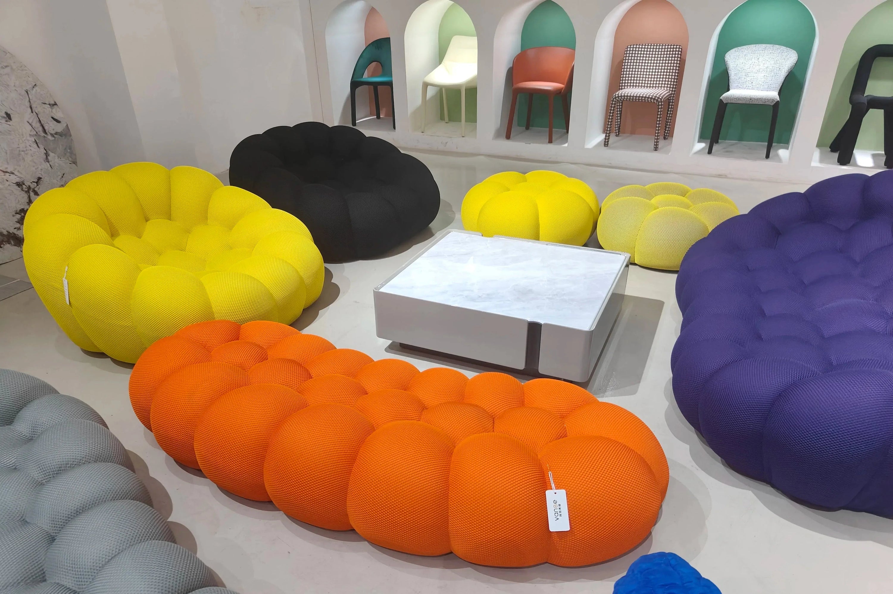 Modular Curved Cloud Sofa – Contemporary Fabric Sectional Couch Manwatstore