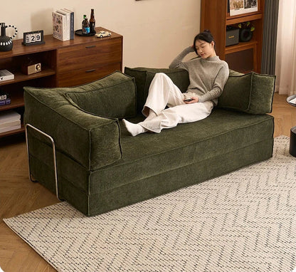 Modular Folding Sofa Bed – Retro Style Compression Lounge Sofa for Living Room &amp; Bedroom Manwatstore