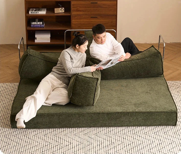 Modular Folding Sofa Bed – Retro Style Compression Lounge Sofa for Living Room &amp; Bedroom Manwatstore