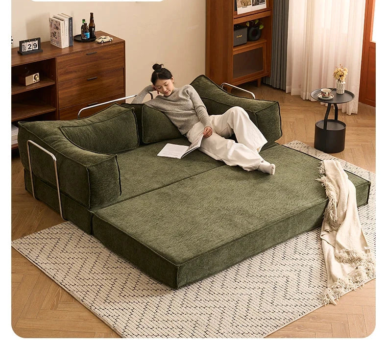 Modular Folding Sofa Bed – Retro Style Compression Lounge Sofa for Living Room &amp; Bedroom Manwatstore