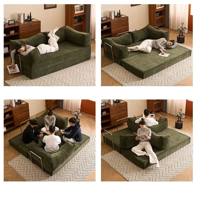 Modular Folding Sofa Bed – Retro Style Compression Lounge Sofa for Living Room &amp; Bedroom Manwatstore