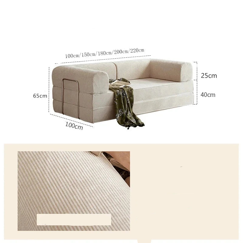 Modular Folding Sofa Bed – Retro Style Compression Lounge Sofa for Living Room &amp; Bedroom Manwatstore