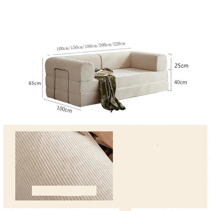 Modular Folding Sofa Bed – Retro Style Compression Lounge Sofa for Living Room &amp; Bedroom Manwatstore