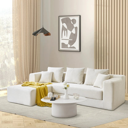 Modular L-Shape Sofa Bed – Corduroy Cloud Corner Couch Manwatstore