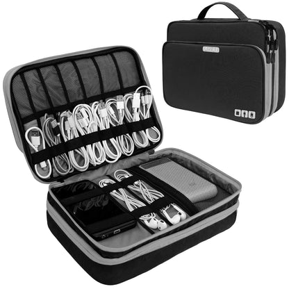 Multi-Layer Electronic Accessories Organiser Bag – Large Capacity Travel Cable &amp; iPad Storage Case Manwatstore